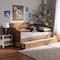 Baxton Studio Alya Classic Farmhouse Walnut Brown Finished Wood Full Size Daybed with Roll-Out Trundle Bed 182-11173-10833-Zoro - alternate 6